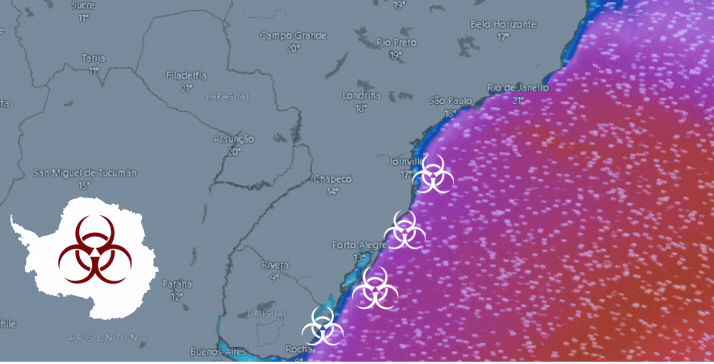 Pesquisadores coletando amostras na Antártica