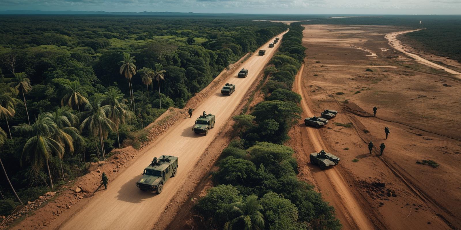 Mapa da Venezuela com destaque para a fronteira com o Brasil